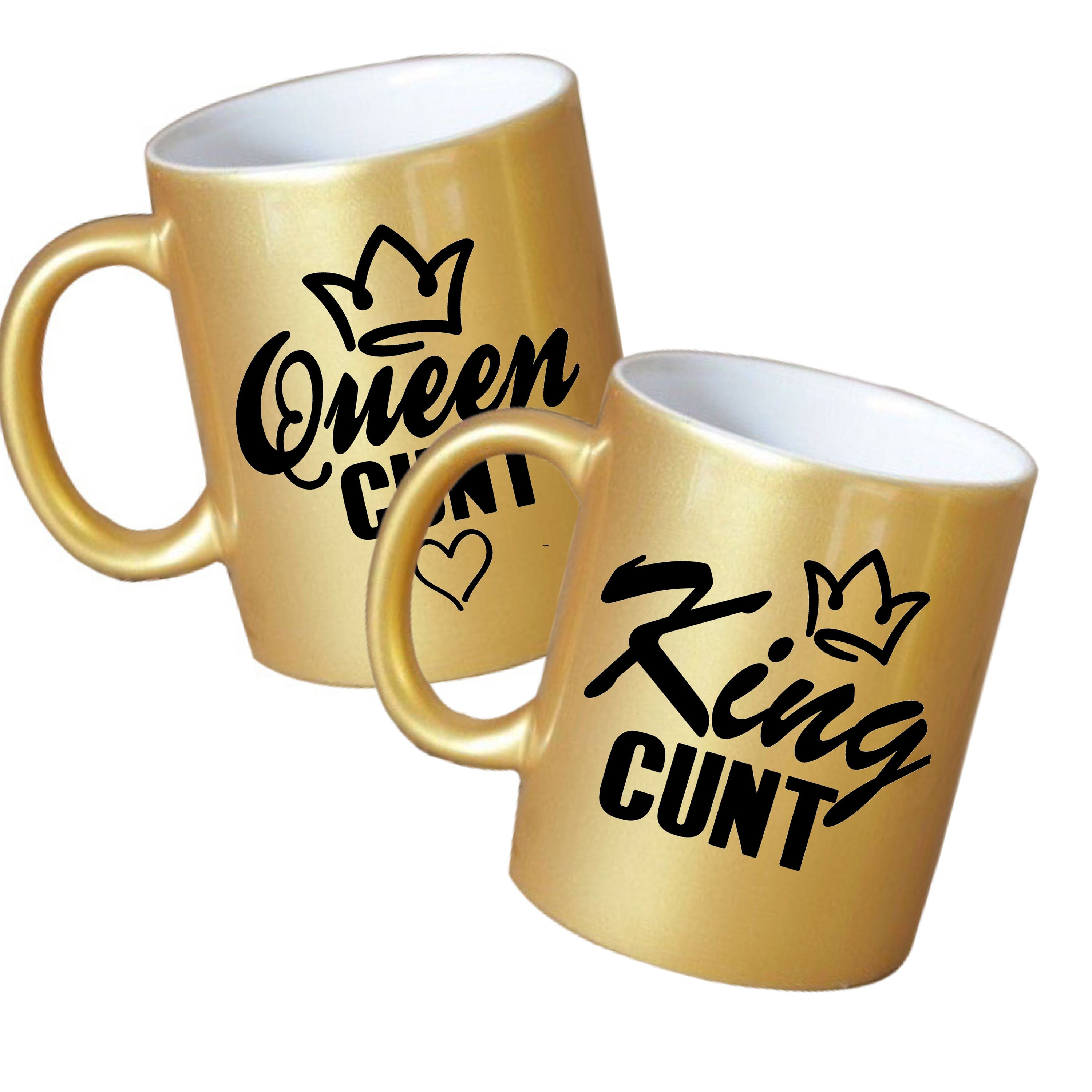 Rude Mug Set, King And Queen Cunt Of Cuntingdom, Rude Gift, Couples