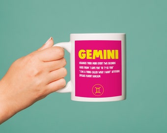 GEMINI - Star Sign Astrology Zodiac birthday gift for her best friend- CMUG-GEMINI