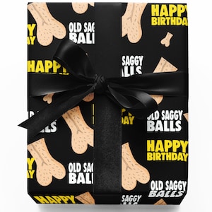 vecchie palle cadenti, carta da regalo maleducata, carta da regalo scherzosa, per lei, per lui WRAP25