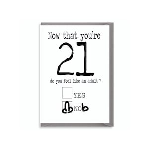 Carte de 21e anniversaire - 21 21 - Carte de voeux d'anniversaire, insulte grossière et décalée pour adulte drôle - C65