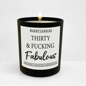 Wanky Candle Label  30th, 40th, 50th, 50th, 70th  Birthday Gift, Funny 30th Birthday Gift , Funny Candle label,  Soy Wax Candle Label only
