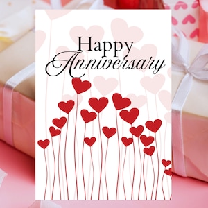 Wedding Anniversary Card  - Cute Funny Anniversary card | Wife, Girlfriend | Husband, Boyfriend | For Him ,For Her | heart flowers - A108