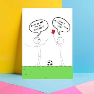Funny Football Birthday Card, Football Birthday Card, Birthday Card Football, Football Card, Birthday Card For Him, Football Red Card JBS30