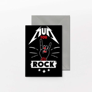 Carte d'anniversaire, carte de fête des mères, carte pour maman, mère, Heavy Metal, Metallica - You Rock - M129