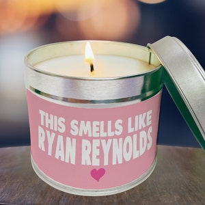 Vela de Ryan Reynolds, huele a Ryan Reynolds, regalo de Ryan Reynolds, vela de cumpleaños de Ryan Reynolds, vela de cera de soja, Ryan Reynolds
