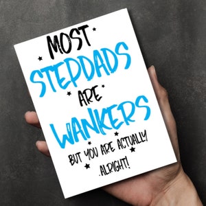 De meeste stiefvaders zijn eikels, maar je bent in orde Verjaardagskaart voor papa, kaart voor papa, verjaardagskaart, vaderdagkaart voor papa YB01