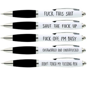 Lustiger Stift | Rude Kugelschreiber | Offensiver Stift | Neuheit Stift | Stift für Ihn | Stift für Sie | Rude Briefpapier - The fuck Pack -