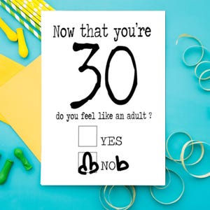 Carte d'anniversaire 30 ans - 30 ans - Carte de voeux d'anniversaire drôle pour adultes, insulte grossière et décalée - C63