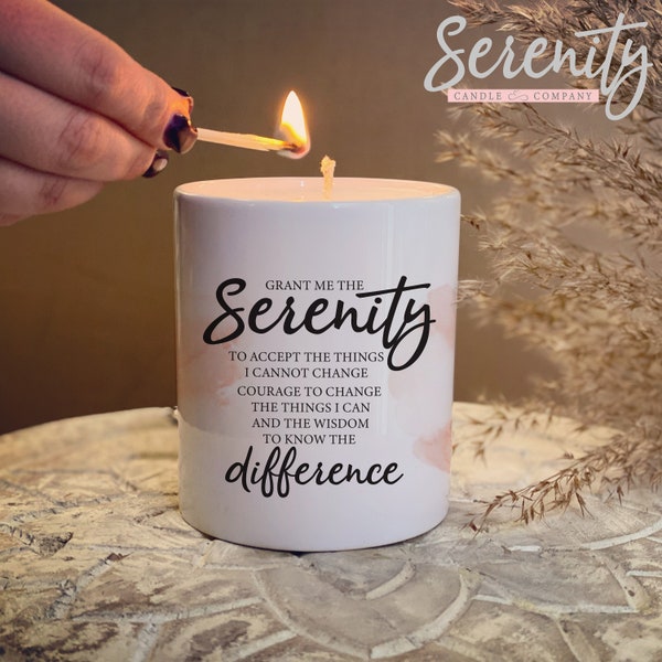 Serenity Candle - Mindful | Positive | Cute | Thoughtful Gift | Candle Gift | For Her | Refillable |Ceramic -  Grant me the Serenity - SCC13