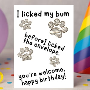 &quot;Lustige Geburtstagskarte vom Hund &quot;&quot;Lustige Geburtstagskarte für Hundebesitzer - &quot;&quot;Fur Baby Gift For Dog Mum, Dad, Wife, Husband, Girlfriend JBS78.&quot;