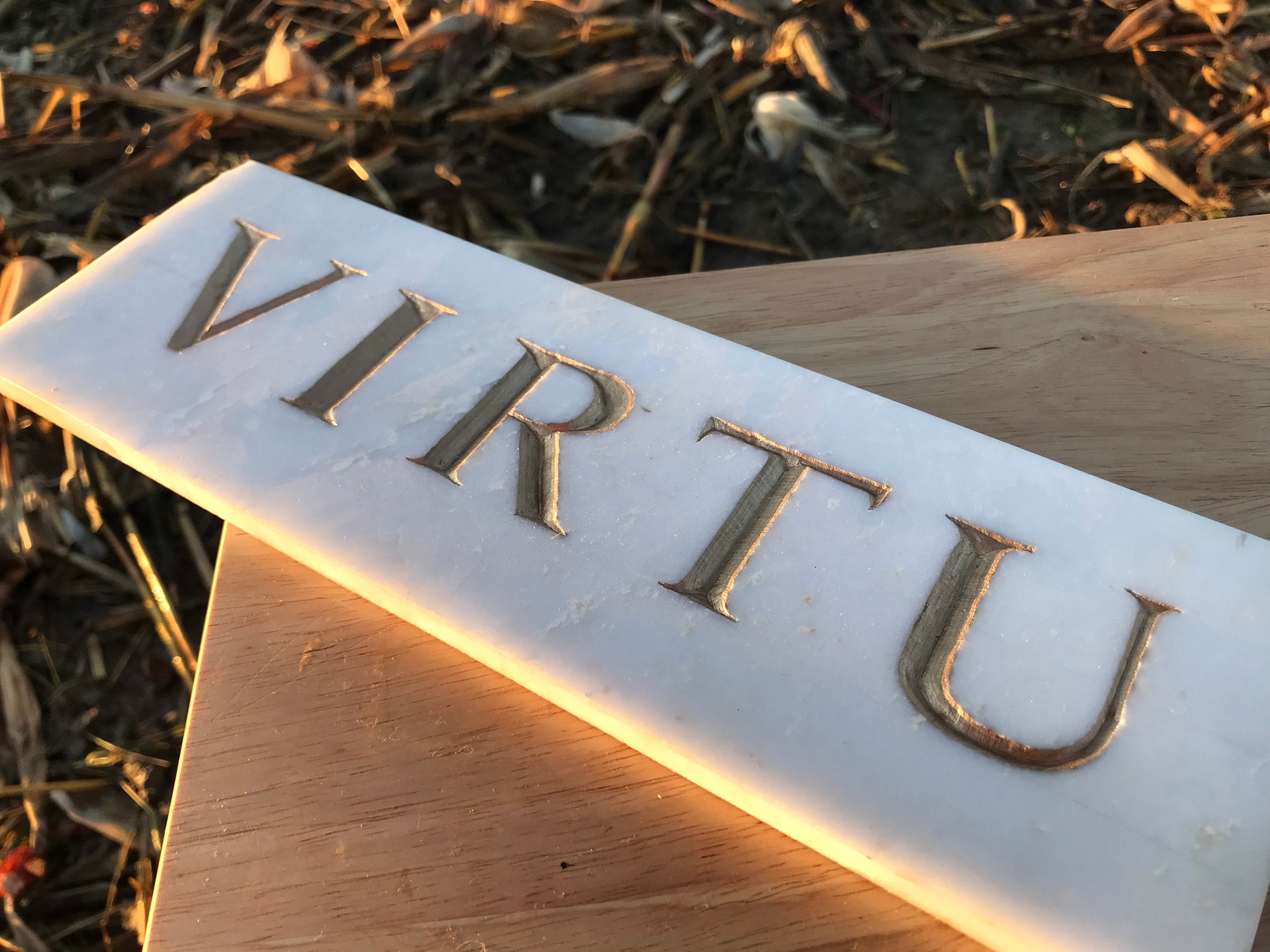 Traditional Hand-carved Marble Stone Lettering - Short Words in Capital ...