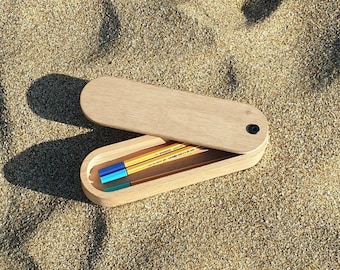 Wooden Pen Case, Pen Holder, Wood Pen Holder, Pencil Case, Wood Pen Storage Box, Wood Pencil Organizer, Desk Organizer, Graduation Gift