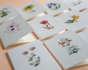 Watercolor Flower A5 Softcover Notebook Set, Birth Flower, Turkish Flower, A5 Journal Refill. A6 Notepad, Floral Notebook, Botanical Noteboo