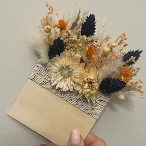 Boutonniere of dried flowers, Gypsophila, Baby's Breath, bunny tails, pocket square,  boutonnière, Buttonhole, wedding flowers, corsage