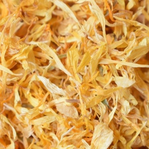 May include: Dried yellow flower petals, a natural ingredient for crafting and herbal remedies.