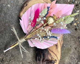 Pink and gold Dried Palm Spear Cake Topper, boutonnières, corsage, cake topper, palm spears, gift for teacher, gifts for mum, topper