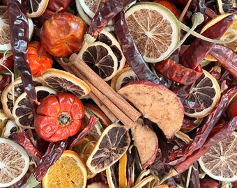 Popurrí de otoño, flores secas, popurrí, naranjas secas, decoración otoñal seca, decoraciones otoñales, decoración otoñal, decoración acogedora, hogar hygge