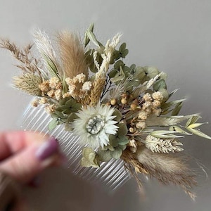 flower comb with dried flowers, hair comb, floral Bridal Comb, Dried Flowers, wedding flower comb, wedding hair accessories