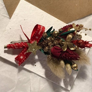 Plantable, tarjeta de papel de semilla, tarjeta de Navidad, flores secas, flores, regalo de buzón, regalo de Navidad, regalo para mamá, broche, regalo festivo