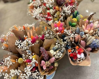 Bunches of dried flowers, floral bouquet, mini dried flowers, bunny tails, Christmas flowers, dried flowers, floral bunch