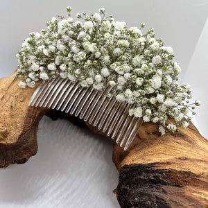 Baby's breath flower comb, hair comb, Gypsophila Bridal Comb, Dried Flowers