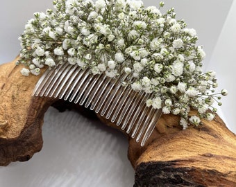 Baby's breath flower comb, hair comb, Gypsophila Bridal Comb, Dried Flowers