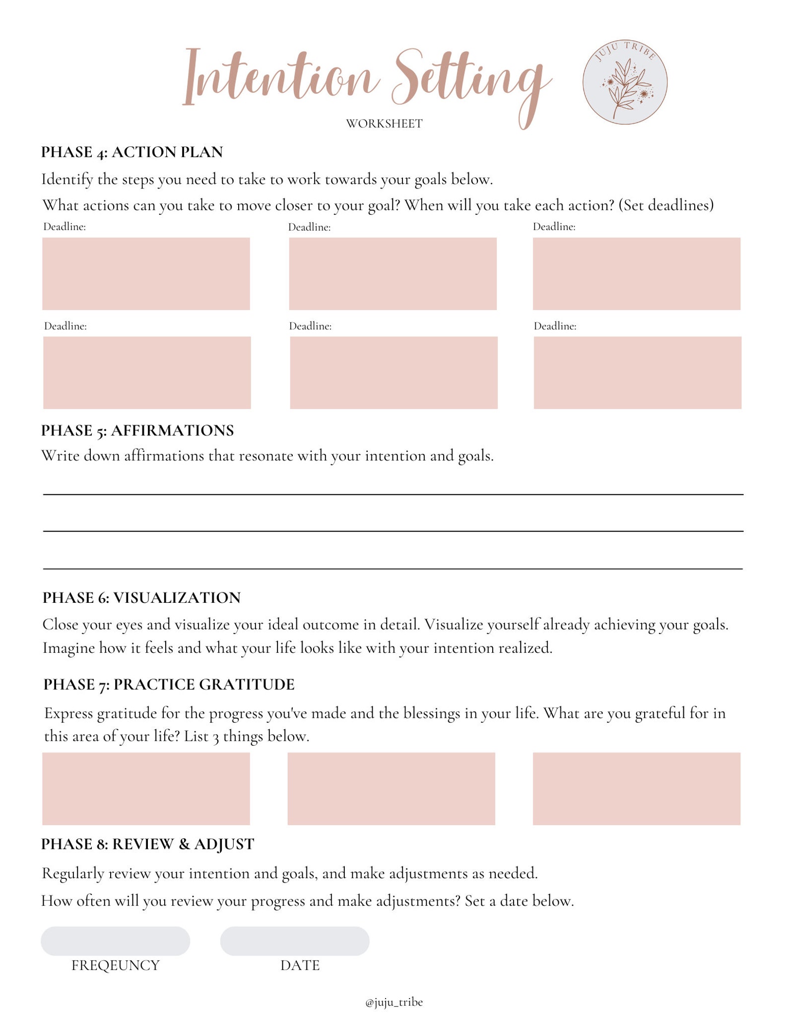 Manifest Your Dreams: Intention-setting Worksheet (digital Download) - Etsy