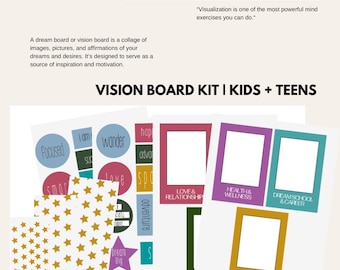 Vision & Dream Board Kit | Kids and Teens | Manifesting, Intention Setting + Goal Planning | JuJuTribe