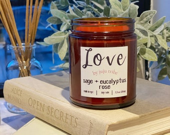Manifest Soulmate Attract Romance, Self Love | Pink Soy Spiritual Intention Candle - Love Spell | JuJuTribe