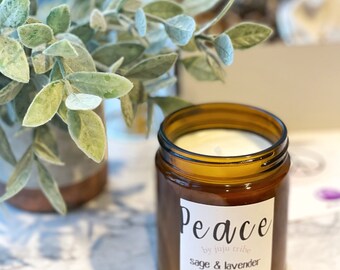Manifest Peace, Achieve Mental Clarity, Calmness & Balance | White Soy Intention Candle | JuJuTribe