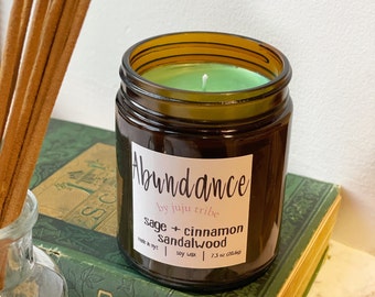Attract Money Manifest Abundance & Prosperity | Green Soy Intention Candle for Financial Success, Money Spell | JuJuTribe