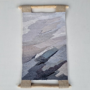 Abstract Wall Art, Gray Tapestry Hanging, contemporary Weaving, textured Textile fine art, housewarming gift, handwoven vertical wall decor