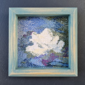 Handwoven Water Lilies Tapestry: Framed Floral Wall Art