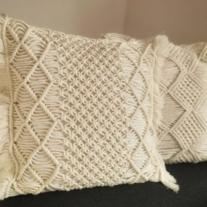 Macrame cushion cover, boho cushion cover, decorative cushion, decorative cushion cover for sofa, bedroom, terrace, balcony gift, spring, summer