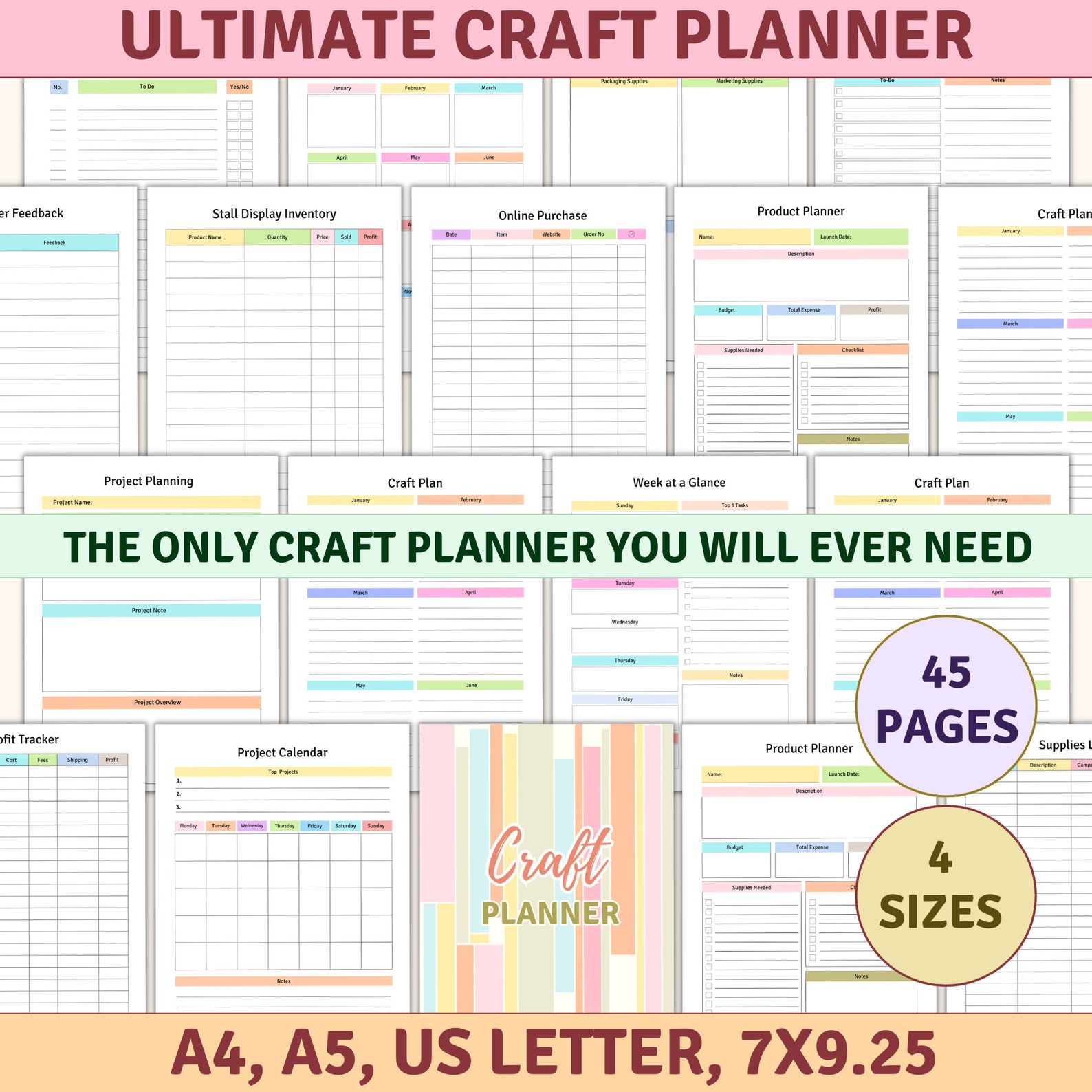 Craft Project Planner, Craft Organization Binder (digital Download) - Etsy