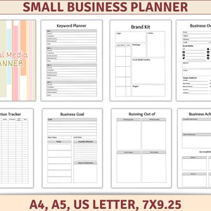 Printable Business Planner, Printable Business Organization Planner ...