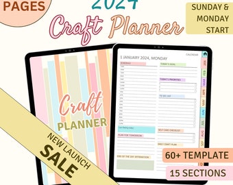 Digital Craft Planner, 2024 Dated Craft Organization Binder, Craft Business Planner, Handmade Product Planner, Digital Download, PDF