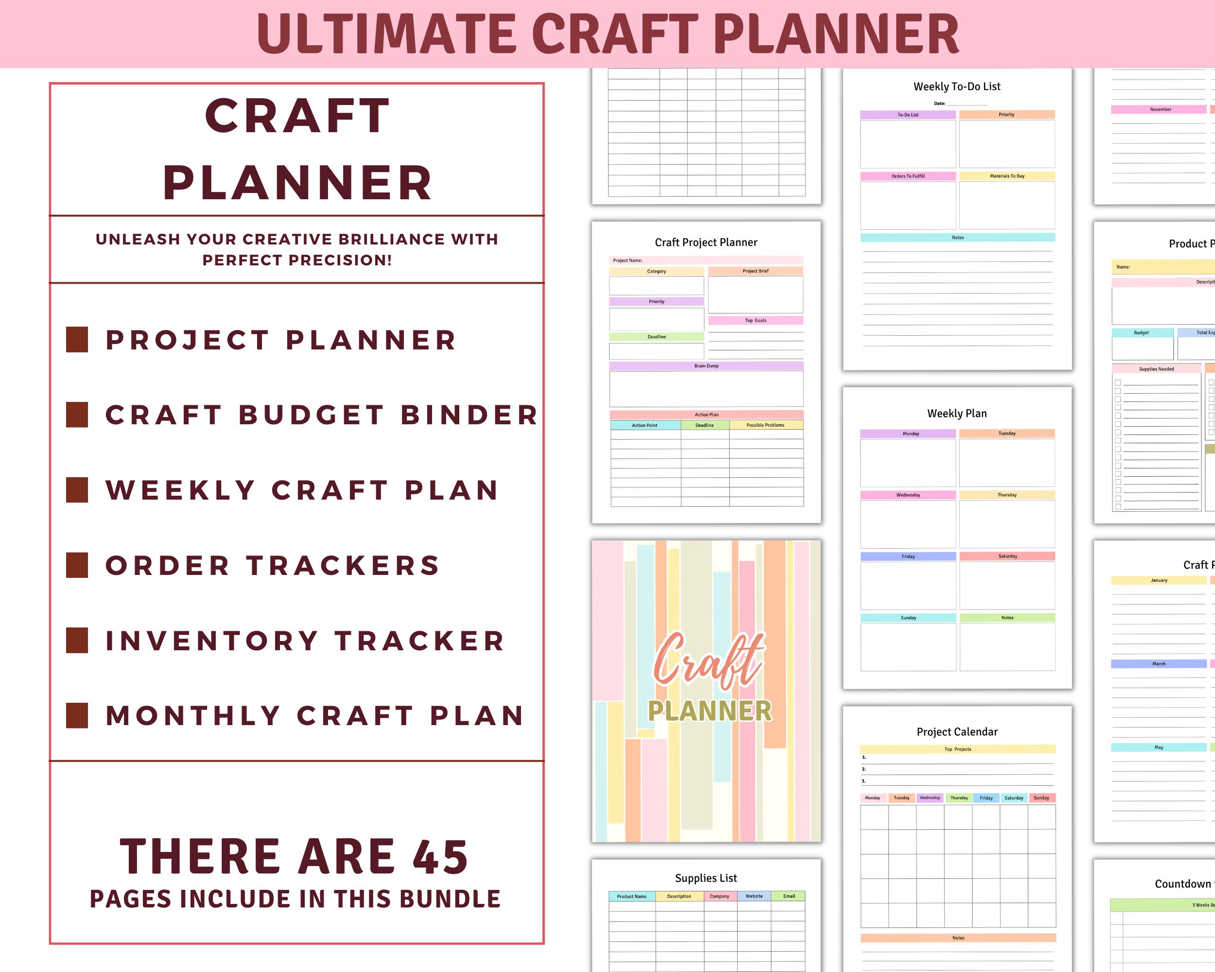 Craft Project Planner, Craft Organization Binder (digital Download) - Etsy