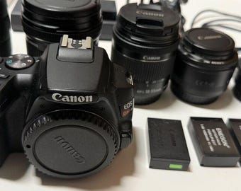 Canon EOS Rebel SL3 dSLR with Five Lenses and Accessories