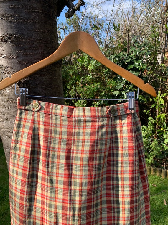 Vintage 1970's Check Midi Skirt - image 1