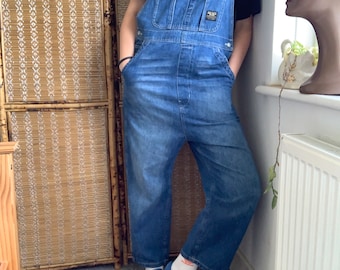 Vintage Unisex DOUBLE NAME Denim Overalls