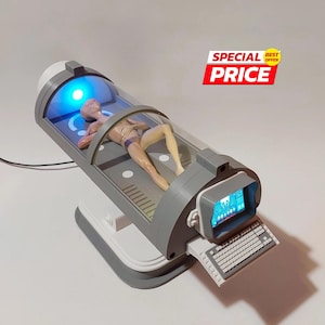 Alien Sleeping Capsule - RGB illuminated, Sci fi, Ufo, Gift, Alien Collectable