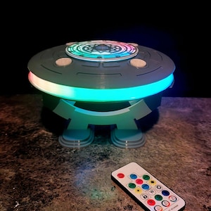 Crop Circle UFO- Smart RGB illuminated - Sound Sensitive / sci-fi, Roswell, gift, Art, collectable, grey alien, UAP,ufo