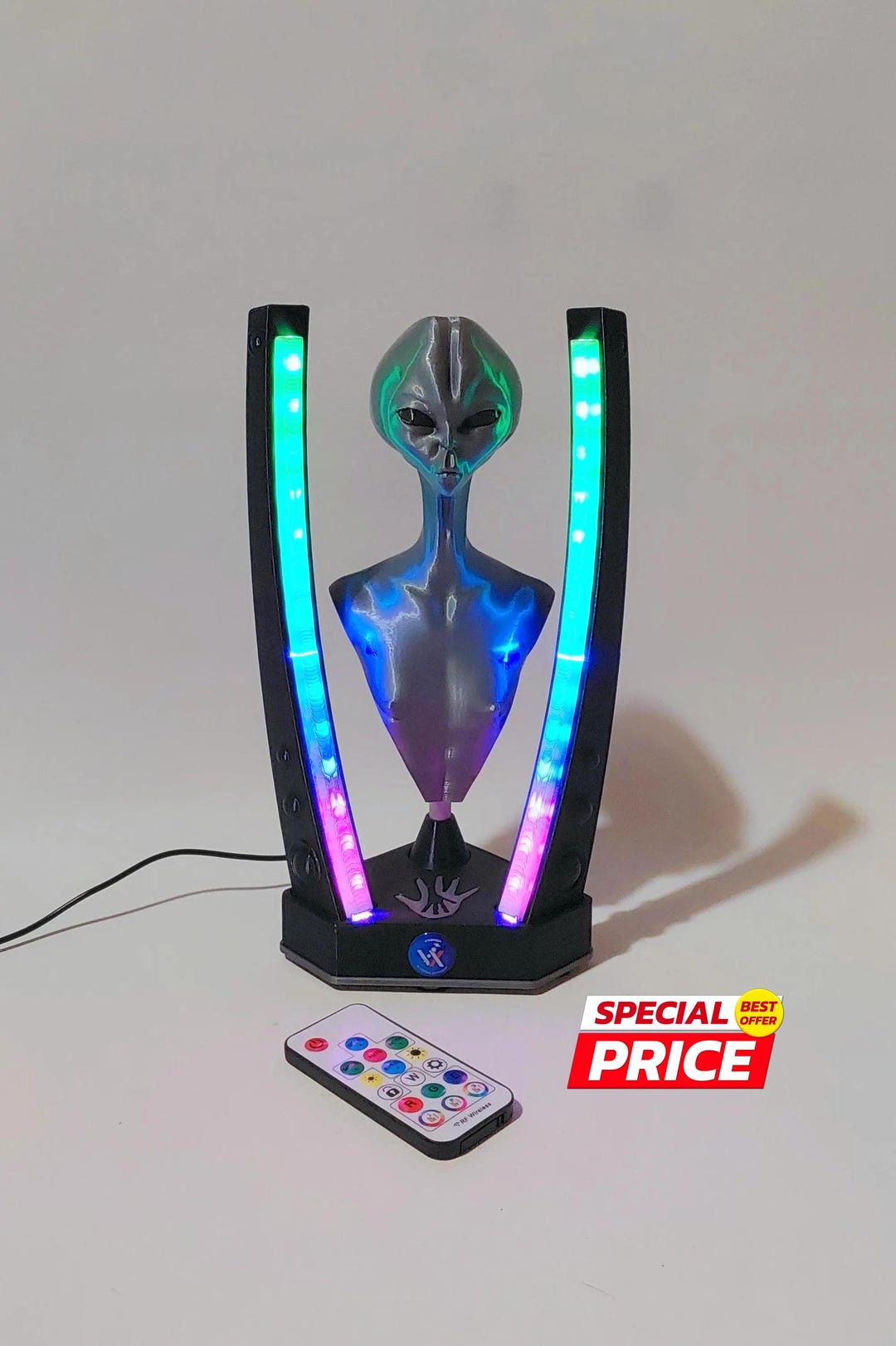 Galaxy Black Alien Bust, ARGB Smart Leds, Music Sensitive, Remote ...