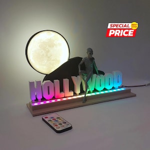 Hollywood Alien Figurine, Smart RGB Remote Controlled, Sci-Fi Art