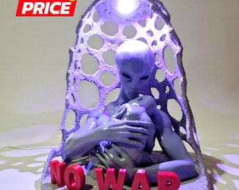 Alien and Human Baby Diorama, RGB Illuminated, Sci-Fi, Collectable