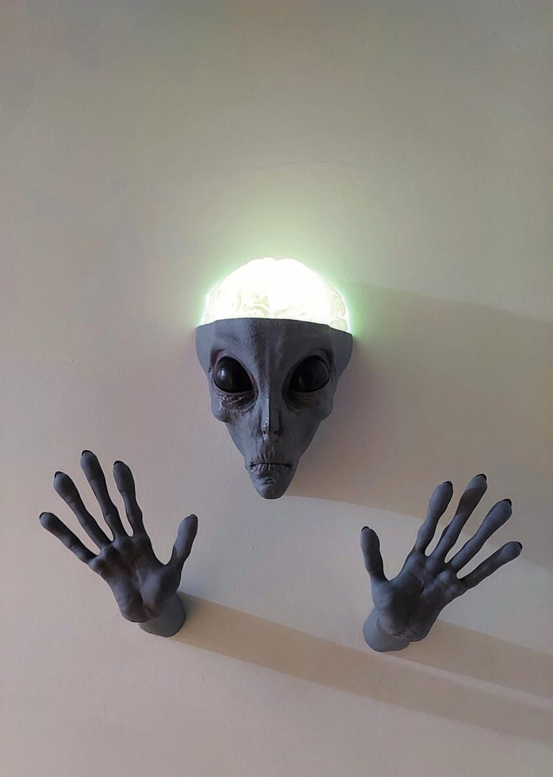 Life Size Alien Head Wall Decor, RGB Illuminated With Remote Control- 1 ...