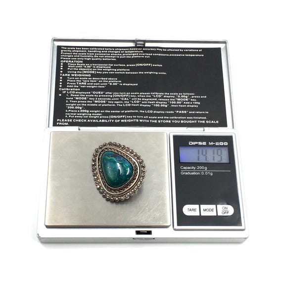 Vintage 925 silver brooch turquoise amazonite boh… - image 10