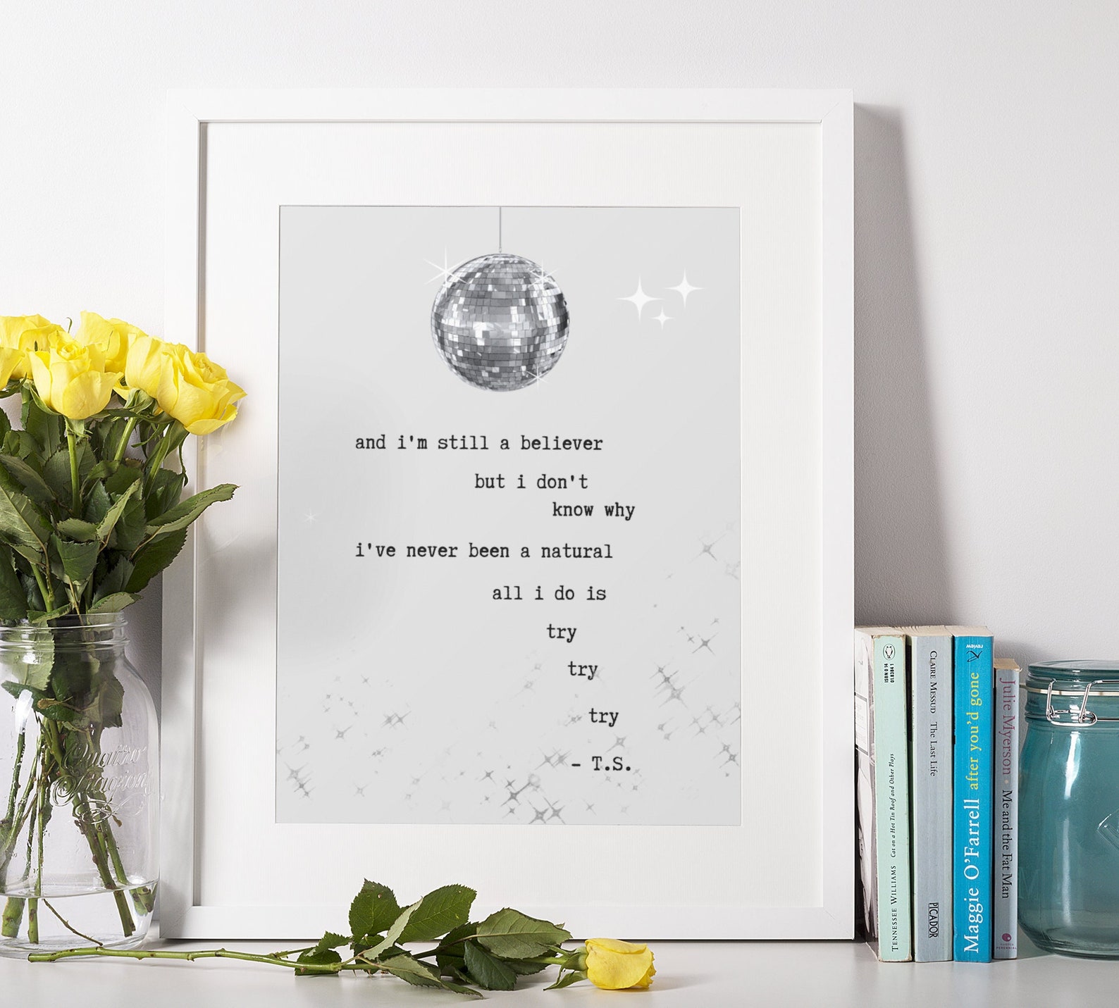 Mirrorball Taylor Swift Lyrics Poster Taylor Swift Art Etsy