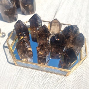 Smoky quartz tower / Crystal Tower / phantom and rainbow filled  *please see video*